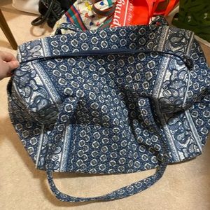 Large blue Vera Bradley overnight bag